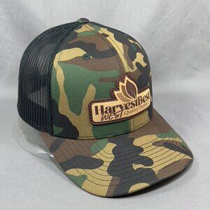 Richardson Harvest Fresh Produce Snapback Hat Camo Farming Agriculture TX Mens
